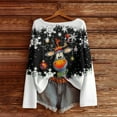 thumbnail image 4 of Arlun Christmas Sweaters for Women 2025 Funny Xmas Graphic Printed Knit Sweater Long Sleeve Loose Crewneck Pullover Tops Fall Winter Soft Comfy Warm Holiday Sweatshirts Black3 XXL, 4 of 5