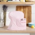 thumbnail image 2 of KITCHENAID Fitted Tilt-Head Ticking Stripe Stand Mixer Cover with Storage Pocket, Quilted 100% Cotton, Hibiscus Pink, 14.4"x18"x10", 2 of 10