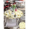thumbnail image 5 of Outdoor Tablecloth with Umbrella Hole for Patio/Picnic/Party/Camping, Sunflowers Bee Waterproof Table Cloth Round Cover Washable, Summer Watercolor Farmhouse Country Yellow (Dia 60"), 5 of 8