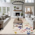 thumbnail image 3 of Spring Floral Area Rugs 6'x9', Washable Small Throw Rugs for Kitchen Dining room, Farmhouse Summer Botanical Flowers Indoor Outdoor Rug Non-Slip Low Pile Carpet Runner Reversible Floor Mats, 3 of 8