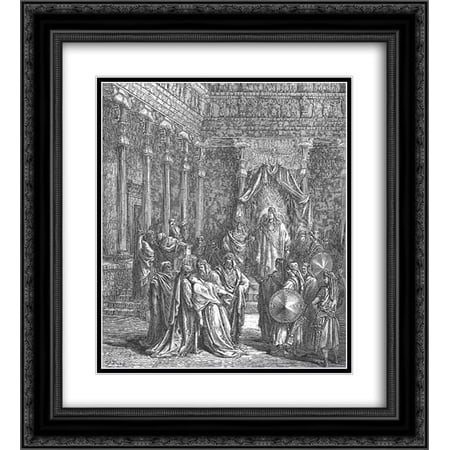 Gustave Dore 2x Matted 20x24 Black Ornate Framed Art Print 'Esther Before the King'