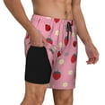 thumbnail image 2 of Rateoe Strawberry and Ladybugs Pattern Men’s Swim Shorts with Compression Liner – Double-Layered Quick-Dry Swimwear, Comfortable & Stretchy Beach Shorts-3X-Large, 2 of 6