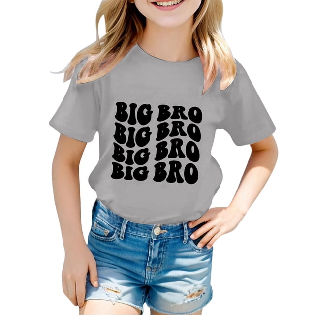 GDREDA T-Shirt à Manches Courtes Imprimé Graphique Décontracté pour Garçons, Col Rond Confortable, Gris, 0-1 An