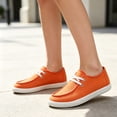 thumbnail image 4 of DLONGLI Women's Canvas Low Top Casual Sneakers, Lace Up Non Slip Flat Sole Classic Walking Shoes, 4 of 5