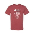 thumbnail image 2 of Wild Bobby, All I Need is Jesus & Coffee Inspirational/Christian Men Graphic Tee, Vintage Heather Red, Small, 2 of 6