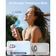 thumbnail image 6 of SWEETFULL Mini Fan Portable - Cute Handheld Turbo Fan with Rechargeable Battery, 5 Speeds, Small Hand Personal Travel Essentials for Women, Girls, Kids(Pink), 6 of 7