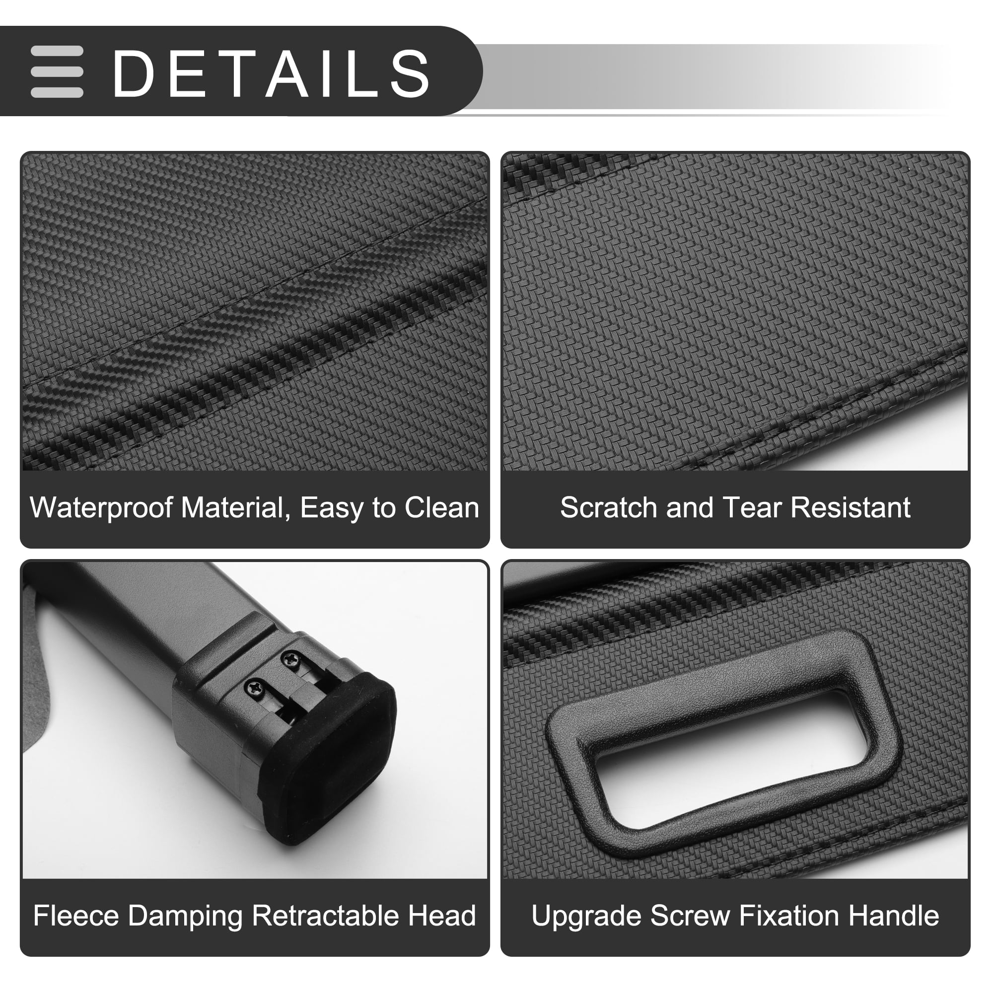 Unique Bargains Retractable Cargo Cover for Honda CRV Rear Privacy Screen Cover Black