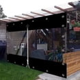 thumbnail image 4 of TOPCHANCES Clear Vinyl Curtains with Zipper Entry, Heavy Duty Waterproof PVC Clear Tarp with Grommets, Outdoor Clear Panel Curtain for Porch, Pergola, Gazebo, Patio, Enclosure (8'H x 8'W, Black), 4 of 18