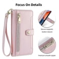 thumbnail image 5 of For Samsung Galaxy S21 4G/S21 5G Case PU Leather Cell Phone Cover with Zipper Pocket, 5 of 5