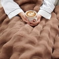 thumbnail image 6 of Home Soft Things Bubble Textured Faux Fur Throw Blanket, Cozy & Reversible, 50x60", Taupe, 6 of 12