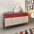 thumbnail image 2 of Manhattan Comfort Joy 6 Tiroir Double Commode en Blanc et Rouge, 2 of 10