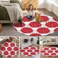 thumbnail image 5 of Red Dahlia Round Area Rug 3.3 FT, Non Slip Small Entryway Kitchen Mat, Vintage Country Grey Abstract Flowers Floral Washable Soft Circular Rug Non-Shedding Door Mat for Bathroom Playroom Kids Room, 5 of 9