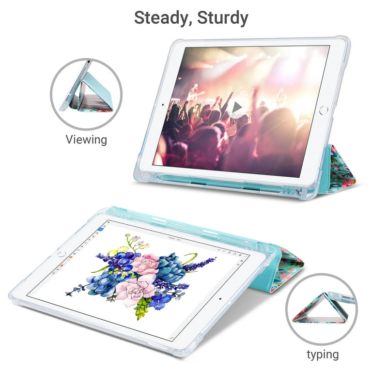 ULAK iPad 10.2 Case 9th 8th 7th Generation, Slim Stand Smart Shockproof  Cover for Apple iPad 9th 8th 7th Gen 2021/2020/2019, Mint Floral -  Walmart.com