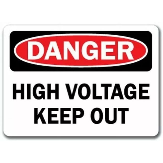 (Metal de aluminio) Letrero de metal Advertencia Peligro Alto voltaje Mantener fuera Barra de pared para decoración del hogar Poste de cueva Tamaño: 8 x 12 pulgadas