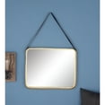 thumbnail image 2 of DecMode 30" x 21" Gold Wall Mirror with Hanging Strap, 2 of 9