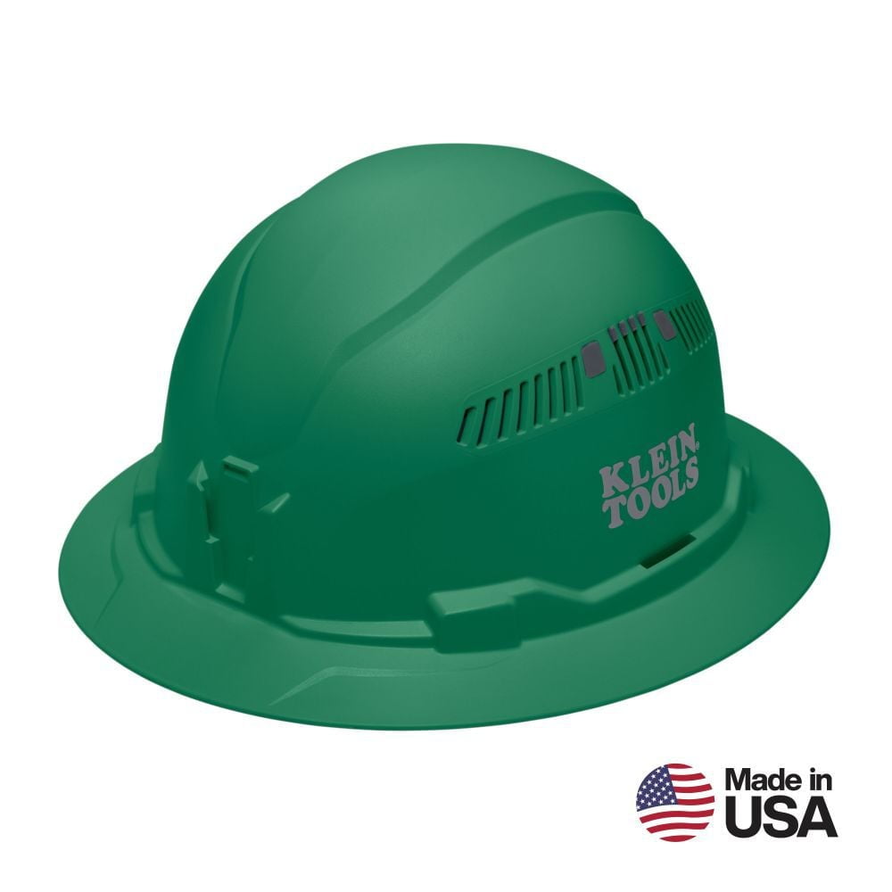 Klein Tools Full Brim Style Vented Hard Hat Green