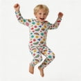 thumbnail image 6 of Leey-World Kids Bamboo Viscose Pajamas Set Boy/Girls Toddler Pjs Soft Breathable Lightweight Long Sleeve Pajamas Set for All-Season(Red,6-7 Years), 6 of 9