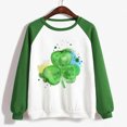 thumbnail image 4 of St. Patrick's Day Shirts for Women Crew Neck Casual Long Sleeve Patchwork Funny Printed Pullover Tops Sweatshirts(Green,S), 4 of 5