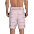 thumbnail image 3 of Bixox Men's Pink Flower Board printed lightweight casual shorts, soft sleep shorts with pockets., 3 of 7