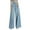 Light Blue, variant on Women's New Wash High Waist Wide Leg Jeans Casual, Floral Design, Polyester Blend, Multiple Sizes Available