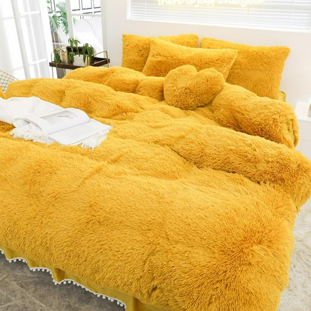 Ensemble de Literie en Molleton Chaud et Pelucheux de Luxe, Housse de Couette en Vison