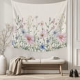 thumbnail image 5 of Pink Blue Spring Floral Tapestry for Bedroom Wall Hanging Tapestry, Watercolor Elegant Botanical Rustic Ceiling Backdrop Tapestries Poster Blanket Wall Decor for Teens Room Living Room Dorm 59" x 79", 5 of 8