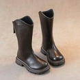 thumbnail image 2 of Eltusu Toddler Girls Booties, Waterproof No Slip Warm Snow Winter Boots Brown Size 5 T, 2 of 3