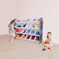 thumbnail image 2 of UNiPLAY Toy Organizer With 20 Removable Storage Bins, Multi-Bin Organizer for Books, Building Blocks, School Materials, Toys with Baseplate Board Frame (Gray), 2 of 7