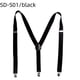 thumbnail image 5 of Tirantes de rayas blancas y negras para hombre y adulto, con clip para pantalones, unisex, 3 tiras laminadas, 5 of 6