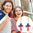 thumbnail image 4 of pdqouc Clearance 2pcs Independence Day Earrings Exquisite Celebrate Patriotism with American Flag Designs for Patriotic Independence Day Women Ear Ornament Gift, 4 of 4