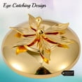 thumbnail image 3 of Matashi 24K Gold Plated Sugar Bowl with Glass Insert and Spoon, Flower and Vine Design, Tabletop Serveware, 1 Count, 3 of 7