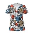 thumbnail image 3 of Naloa French Food Print T-Shirts Short Sleeve V Neck Tees for Women Fashion Tops Trendy Lightweight Soft Casual Summer Outfits Clothes, 3 of 5