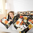 thumbnail image 5 of Manfei Floral Cat Queen Bedding, Daisy Pet Bedding Comforter Set Queen, Multicolor, Black Reversible, 7-Piece, 5 of 6