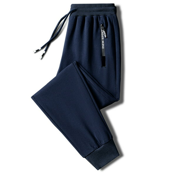 TOWED22 Baggy Sweatpants For Men,Men's Lightweight Joggers Casual Slim  Sweatpants Track Pants with Zipper Pockets Dark Blue,XXL