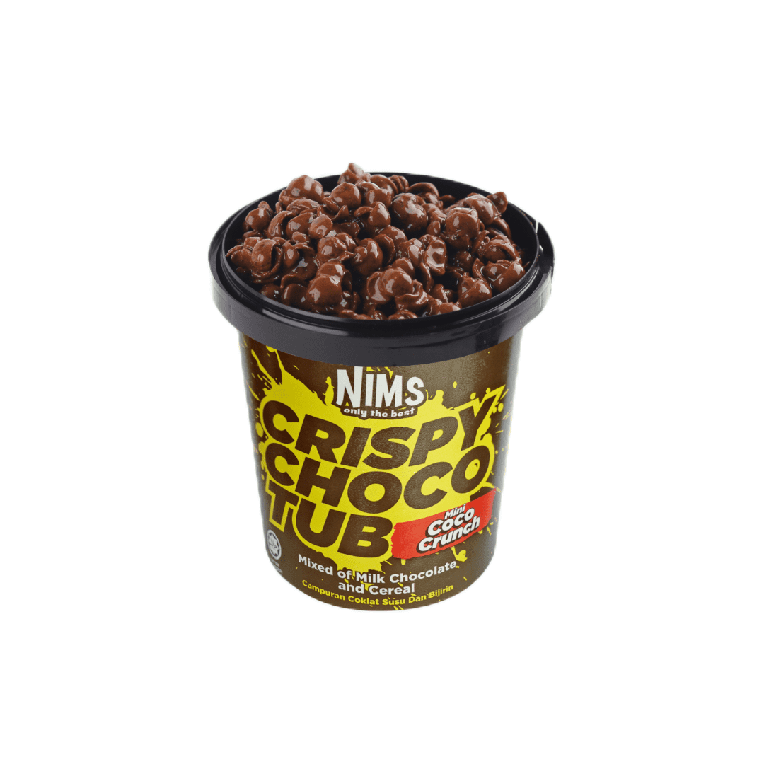 NIMS Crispy Choco Tub – Mini Coco Crunch, Bite-Sized Milk Chocolate Cereal Snack, Fun & Crunchy, 250g Tub