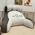 thumbnail image 2 of 1pc Adjustable Reading Pillow - Ergonomic Back Support Cushion for Bed/Sofa/Floor, Gray Quilted Breathable Design, 2 of 9