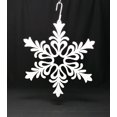 thumbnail image 2 of Village Wrought Iron HOS-351W Design Floral Flocon de Neige - Silhouette Décorative Suspendue, Blanc, 2 of 3