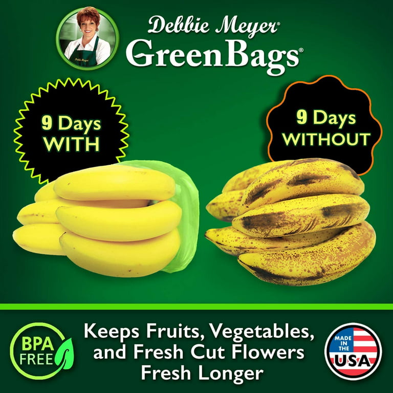Debbie Meyer GreenBags, Keeps Fruits, Vegetables, and Cut Flowers, Fresh  Longer, 40-Pack