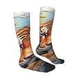 thumbnail image 3 of Fotbe Colorful Plant Tiger print Women's Men's Novelty Crew Socks Cotton Socks Knee High Socks for Walking,Running,Nurses,Pregnancy, 3 of 8