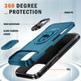 thumbnail image 2 of for iPhone 14 Plus Hard Case, with Camera Cover & Kickstand Holder, Built-in 360°Rotate Ring Stand Anti-scratch Drop Protection Magnetic Phone Case for Apple iPhone 14 Plus - Blue, 2 of 8