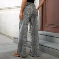 thumbnail image 5 of Women Y2k Baggy Wide Leg Mid Rise Leopard Boyfriend Denim Pants Patchwork Cowgirl Trouser Pocket Leopard Print S, 5 of 7
