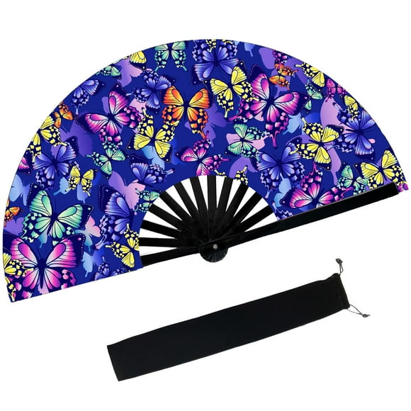 Ventilador de mano dmjuncong con forma de mariposa plegable grande, 33 cm/66 cm