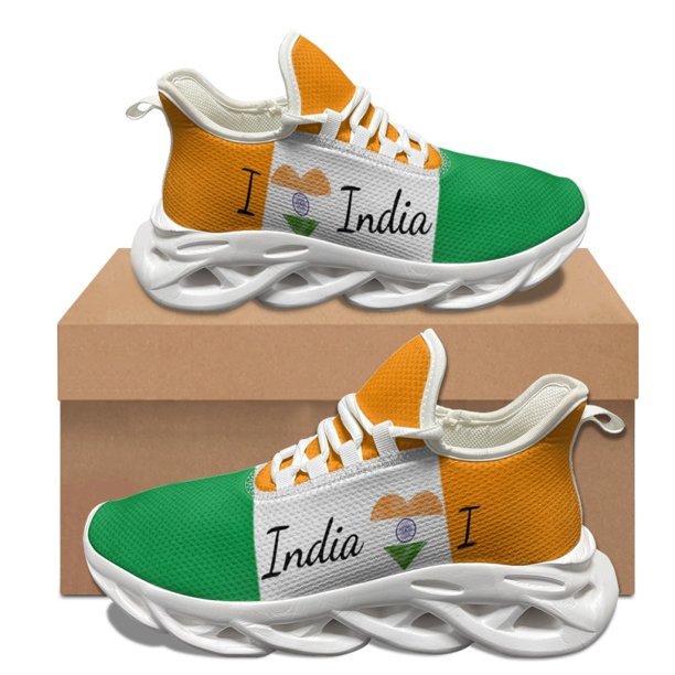 Zapatillas de deporte con diseño "I Love India" para mujer, cómodas, con cordones, antideslizantes, para caminar al aire libre, informales, de verano, a la moda,