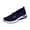 18#Dark Blue, variant on Women’s Knitted Flat Walking Shoes Comfortable Slip On Mesh Lightweight Low Heel Sneakers Casual Soft Gym Nurse Work Mom Loafers