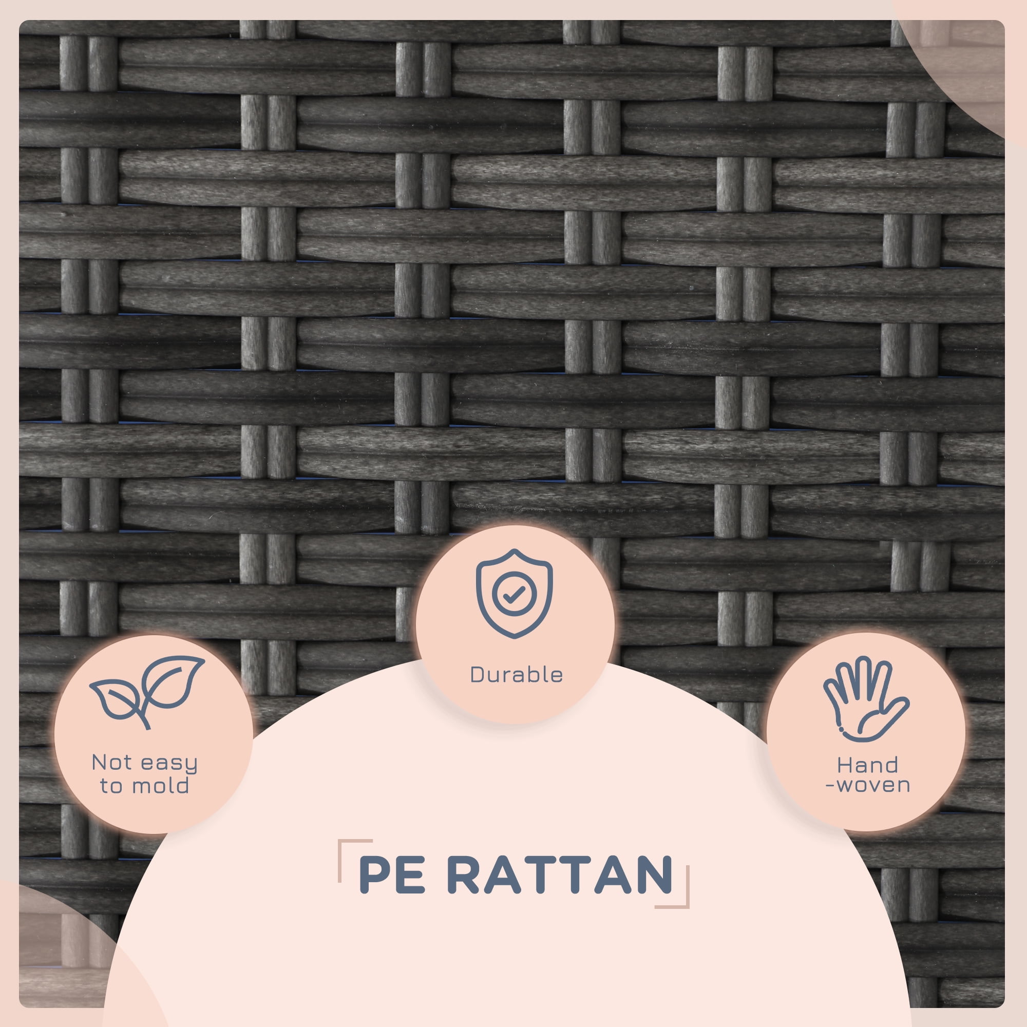 PawHut Wicker Dog House Elevated Raised Rattan Bed for Indoor/Outdoor with Removable Cushion Lounge, Navy Blue