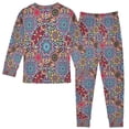 thumbnail image 2 of FORMRS Toddler Unisex Long Sleeve Top and Pants Pajama Set 2-Piece Sleepwear, Sizes 18M-8Y, Colorful Mandala Pattern, 2 of 6