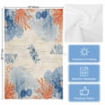 thumbnail image 5 of Orange Navy Blue Coral Kitchen Towels Set of 3, Water Absorbent Dish Towel, Summer Beach Coastal Retro Decorative Hand Towels - Quick Drying Cloth for Cooking Baking, 18x28 Inch, 5 of 8