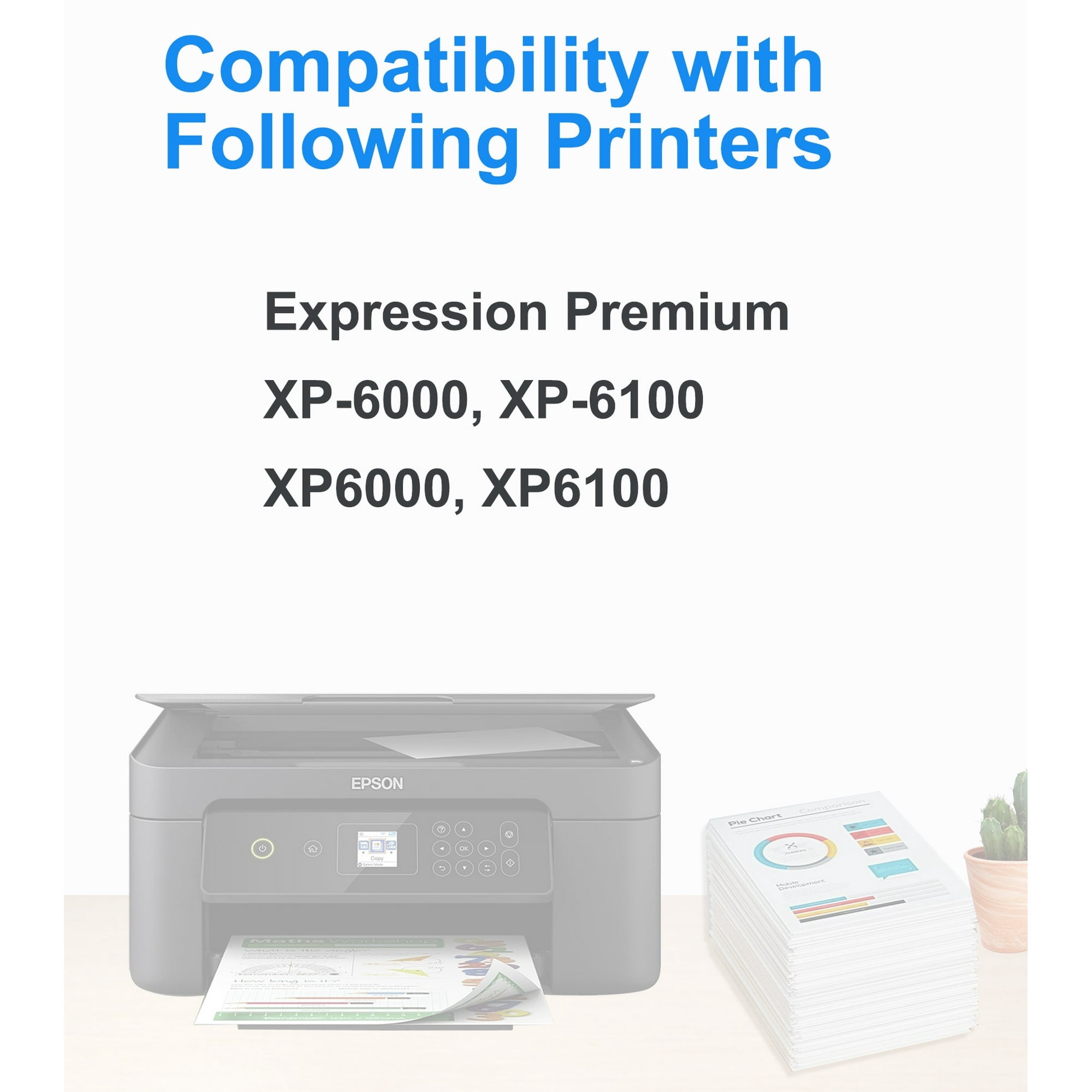 302XL Ink Compatible for Epson T302XL Inkjet Ink Cartridges for Expression Premium XP-6000 XP-6100 Printer (Black Photo Black Cyan Magenta Yellow, 5-Pack)