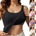 thumbnail image 1 of Débardeurs Grande Taille pour Femmes Col Rond Sans Manches Rembourré avec Soutien-Gorge Intégré Noir m, 1 of 4