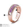 thumbnail image 4 of TriJewels 0.35 ctw Round Amethyst Two Toned and High Polished Edges Men Wedding Band (8 mm) in 10K Rose Gold, 4 of 6